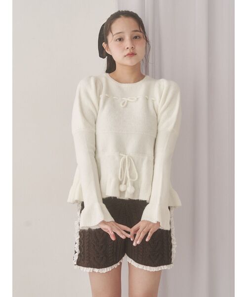 merry jenny(メリージェニー)の「フリルペプラムニットトップス(ニット/セーター・レディース・ネイビー/グレー/オフホワイト・FREE)」の11枚目の写真