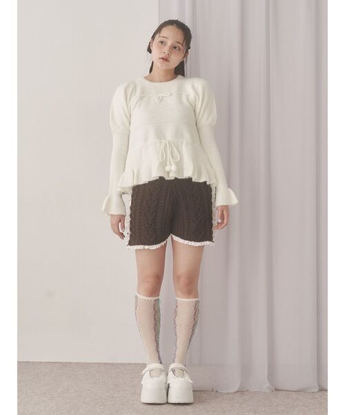 merry jenny(メリージェニー)の「フリルペプラムニットトップス(ニット/セーター・レディース・ネイビー/グレー/オフホワイト・FREE)」の12枚目の写真