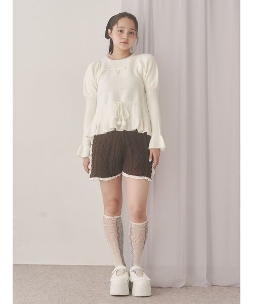 merry jenny(メリージェニー)の「フリルペプラムニットトップス(ニット/セーター・レディース・ネイビー/グレー/オフホワイト・FREE)」の13枚目の写真