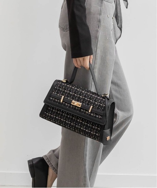 2WAY ベルトデザインツイードハンドルバッグ（ハンドバッグ）｜RANDA