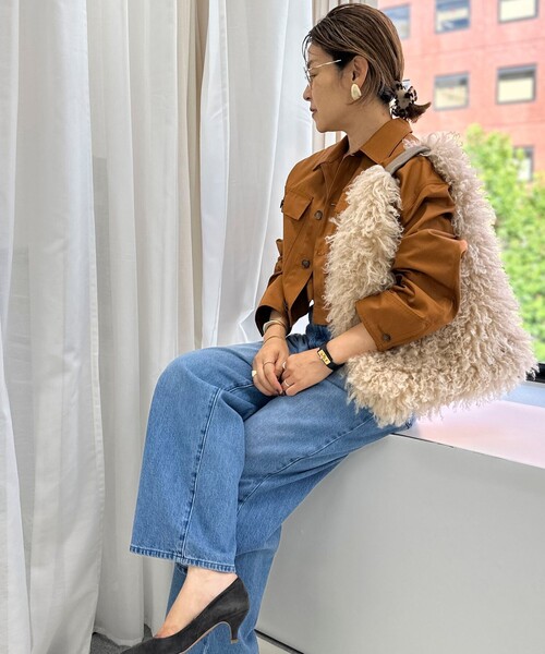 NOLLEY’S（ノーリーズ）の「【PR林☆別注】チベットラムフェイクファーバッグ（ショルダーバッグ・レディース・ベージュ/グレイッシュベージュ・FREE）」の8枚目の写真