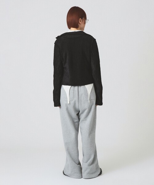 Ray BEAMS（レイビームス）の「シャギー ジップ カーディガン [手洗い可]（カーディガン/ボレロ・レディース・ダークブラウン/ブラック・ONE SIZE）」の4枚目の写真