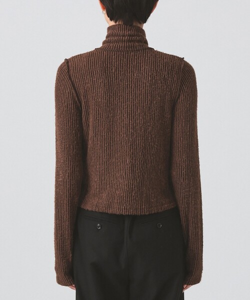 Ray BEAMS（レイビームス）の「シャギー ジップ カーディガン [手洗い可]（カーディガン/ボレロ・レディース・ダークブラウン/ブラック・ONE SIZE）」の16枚目の写真