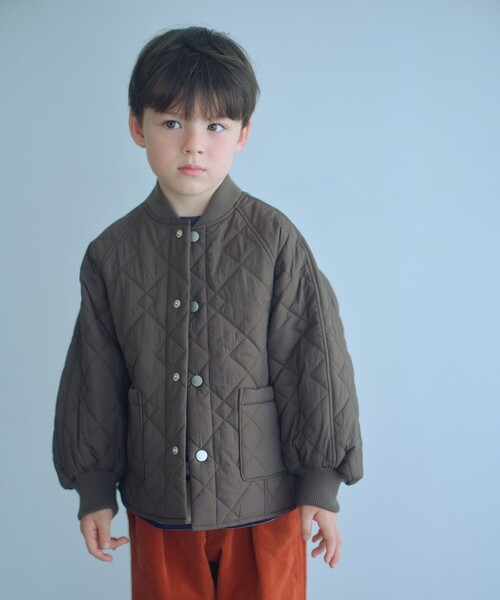 green label relaxing（グリーンレーベルリラクシング）の「ダイヤキルト ブルゾン/ キッズ 100cm-160cm（ブルゾン・キッズ・オフホワイト/ブラック/ブラウン・100cm/110cm/120cm/130cm/140cm/150cm/160cm）」の3枚目の写真