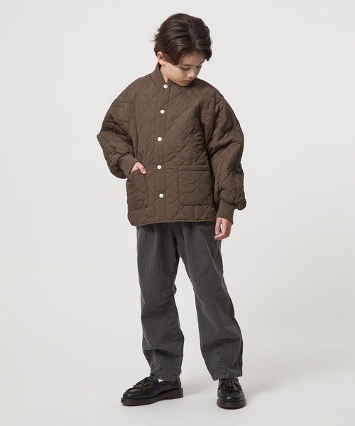 green label relaxing（グリーンレーベルリラクシング）の「ダイヤキルト ブルゾン/ キッズ 100cm-160cm（ブルゾン・キッズ・オフホワイト/ブラック/ブラウン・100cm/110cm/120cm/130cm/140cm/150cm/160cm）」の6枚目の写真