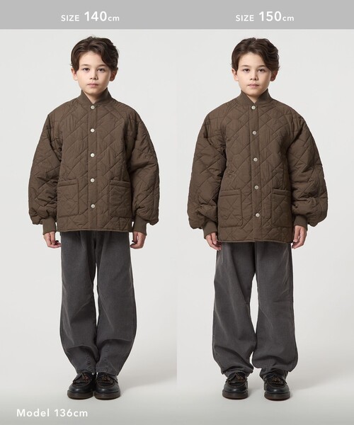 green label relaxing（グリーンレーベルリラクシング）の「ダイヤキルト ブルゾン/ キッズ 100cm-160cm（ブルゾン・キッズ・オフホワイト/ブラック/ブラウン・100cm/110cm/120cm/130cm/140cm/150cm/160cm）」の7枚目の写真