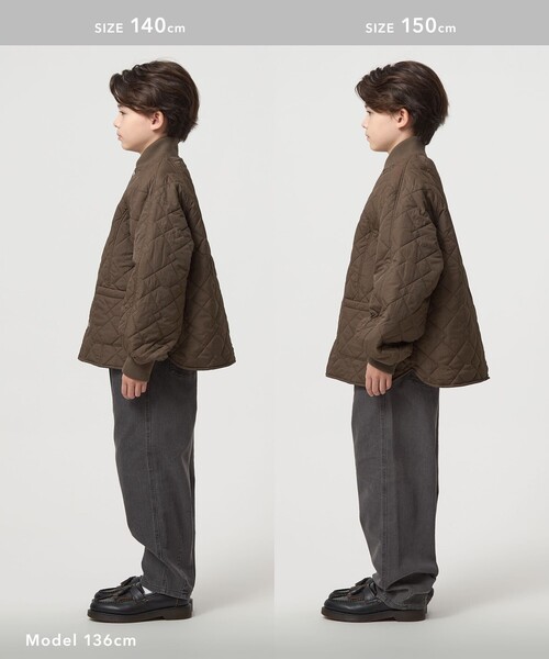 green label relaxing（グリーンレーベルリラクシング）の「ダイヤキルト ブルゾン/ キッズ 100cm-160cm（ブルゾン・キッズ・オフホワイト/ブラック/ブラウン・100cm/110cm/120cm/130cm/140cm/150cm/160cm）」の8枚目の写真