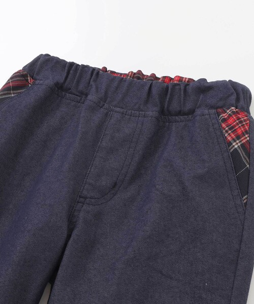 SLAP SLIP（スラップスリップ）の「【お揃い】ツイルチェックリバーシブルパンツ(80~130cm)（デニムパンツ・キッズ・ネイビー/ベージュ・100cm/110cm/90cm/80ｃｍ/120cm/130cm）」の13枚目の写真