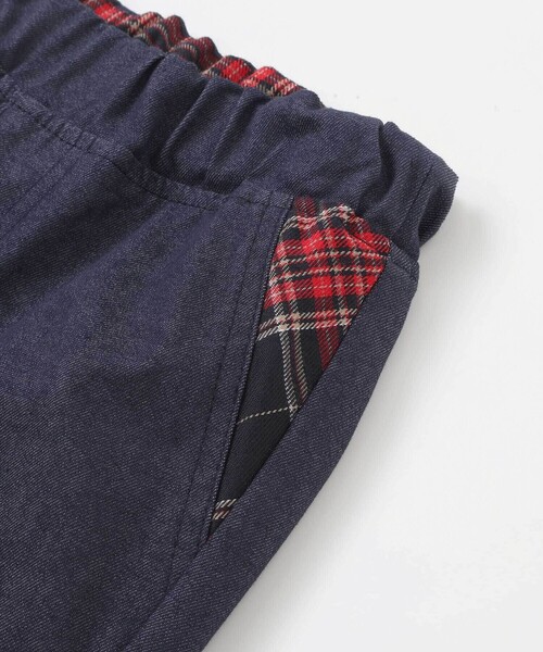 SLAP SLIP（スラップスリップ）の「【お揃い】ツイルチェックリバーシブルパンツ(80~130cm)（デニムパンツ・キッズ・ネイビー/ベージュ・100cm/110cm/90cm/80ｃｍ/120cm/130cm）」の14枚目の写真