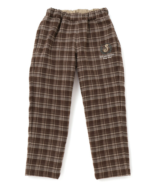 SLAP SLIP（スラップスリップ）の「【お揃い】ツイルチェックリバーシブルパンツ(80~130cm)（デニムパンツ・キッズ・ネイビー/ベージュ・100cm/110cm/90cm/80ｃｍ/120cm/130cm）」の4枚目の写真