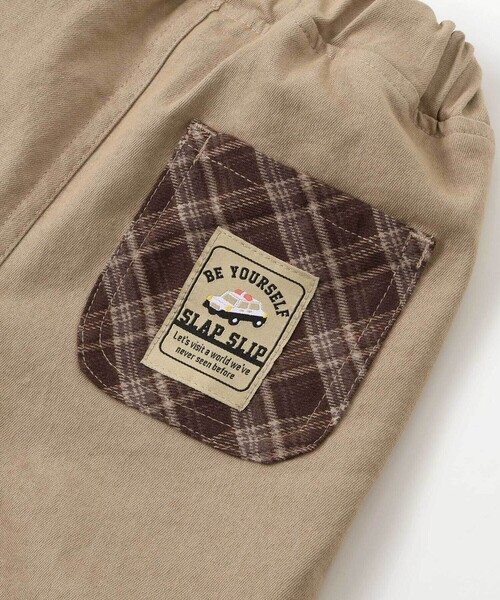 SLAP SLIP（スラップスリップ）の「【お揃い】ツイルチェックリバーシブルパンツ(80~130cm)（デニムパンツ・キッズ・ネイビー/ベージュ・100cm/110cm/90cm/80ｃｍ/120cm/130cm）」の6枚目の写真