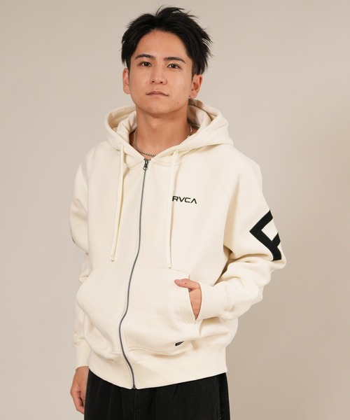 セール】RVCA/ルーカ フルジップパーカー ビッグロゴデザイン BF042