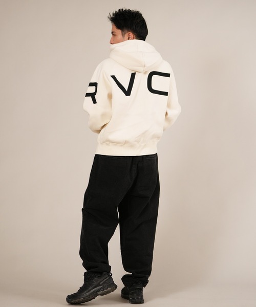 RVCA（ルーカ）の「RVCA/ルーカ フルジップパーカー ビッグロゴデザイン BF042-019（パーカー・メンズ・ホワイト×ブラック/ブラック×ホワイト/スミクロ・L/M/S）」の8枚目の写真