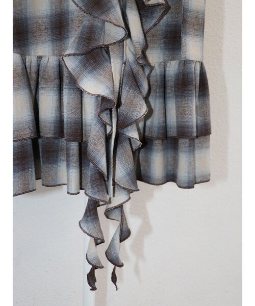 jouetie（ジュエティ）の「ラッフルフリルネルチュニックシャツワンピース（ワンピース・レディース・ブラック/ブラウン・MEDIUM）」の5枚目の写真