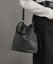 DRAW | DRAWSTRING BAG SMALL【shrink vegan leather】／ ドローストリング バッグ スモール【シュリンクビーガンレザー】(ショルダーバッグ)
