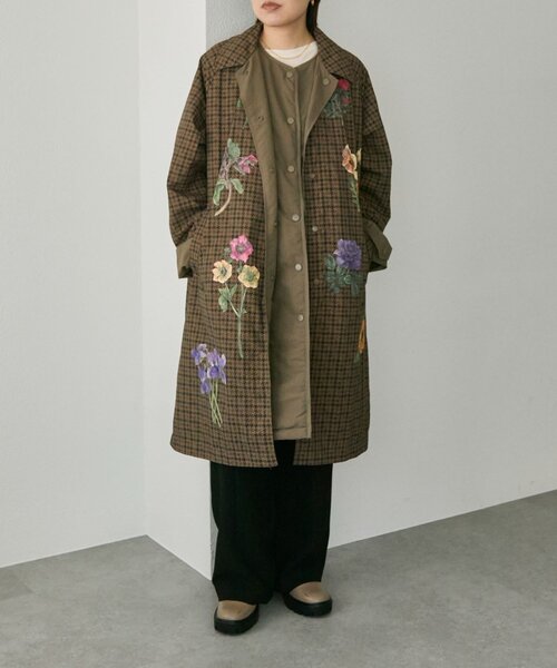 ear PAPILLONNER（イアパピヨネ）の「《撥水/手洗い可》sampo×earベスト付きリバーシブルコート（その他アウター・レディース・ブラック/ブラウン・FREE）」の2枚目の写真