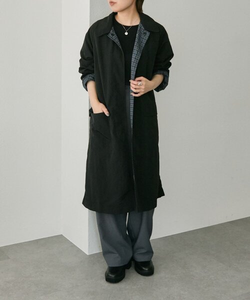 ear PAPILLONNER（イアパピヨネ）の「《撥水/手洗い可》sampo×earベスト付きリバーシブルコート（その他アウター・レディース・ブラック/ブラウン・FREE）」の3枚目の写真