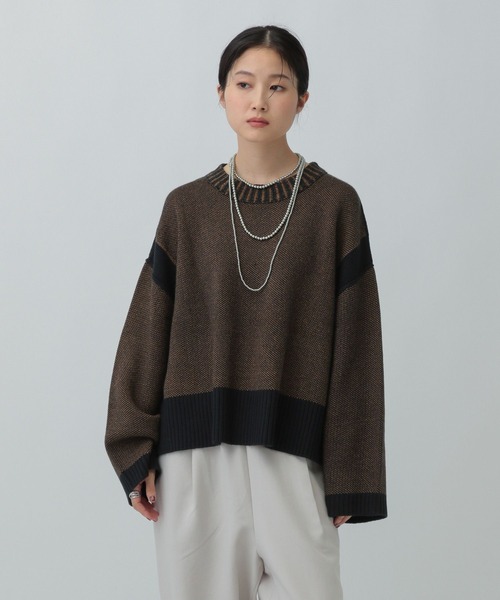 LEPSIM（レプシィム）の「7ゲージリバーシブルプルオーバー　525639（ニット/セーター・レディース・オフホワイト/ダークオレンジ/ネイビー・FREE）」の2枚目の写真