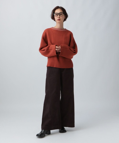 LEPSIM（レプシィム）の「7ゲージリバーシブルプルオーバー　525639（ニット/セーター・レディース・オフホワイト/ダークオレンジ/ネイビー・FREE）」の13枚目の写真