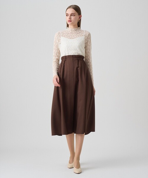 ANAYI(アナイ)の「【セットアップ対応商品】ドライツイルギャザースカート(スカート・レディース・ベージュ/ブラウン・36/38/34)」の18枚目の写真