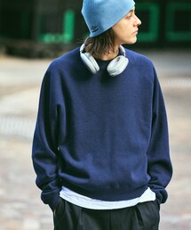 スウェット ショート丈」に該当するブルー・ネイビー/青色系の