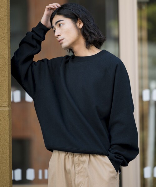 FREAK'S STORE(フリークスストア)の「限定展開 12oz Short Length ヘビーウェイト ラグランスリーブ スウェット/ショート丈(スウェット・メンズ・ブラック/ネイビー/アッシュグレー/スミクロ/杢グレー・SMALL/MEDIUM/LARGE)」の14枚目の写真