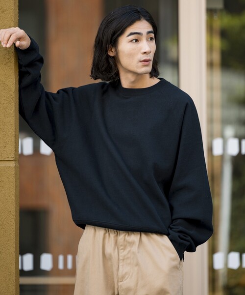 FREAK'S STORE(フリークスストア)の「限定展開 12oz Short Length ヘビーウェイト ラグランスリーブ スウェット/ショート丈(スウェット・メンズ・ブラック/ネイビー/アッシュグレー/スミクロ/杢グレー・SMALL/MEDIUM/LARGE)」の15枚目の写真
