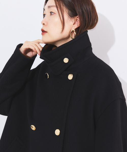 追加》SUPER120/MANTECOステンカラーショートコート（ステンカラー