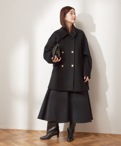 追加》SUPER120/MANTECOステンカラーショートコート（ステンカラー