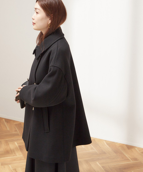 追加》SUPER120/MANTECOステンカラーショートコート（ステンカラー