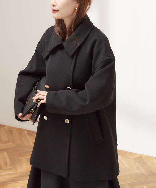 セール】《追加》SUPER120/MANTECOステンカラーショートコート（ステン