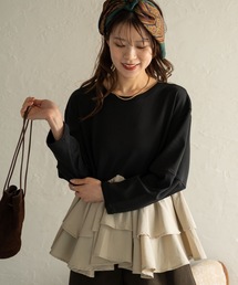 Muffiny（マフィニー）の「ボリュームフリルペプラムトップス（Tシャツ/カットソー）」