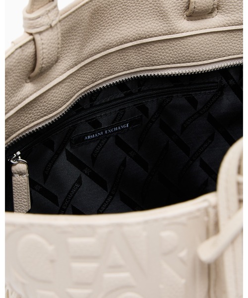 【A|X アルマーニ エクスチェンジ】＜オンライン限定＞オールオーバーエンボスロゴ ミディアムトートバッグ（グレイン)