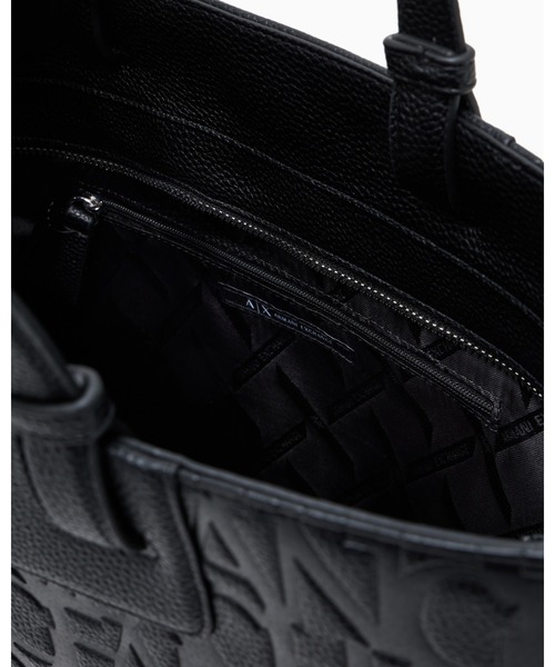 【A|X アルマーニ エクスチェンジ】＜オンライン限定＞オールオーバーエンボスロゴ ミディアムトートバッグ（グレイン)