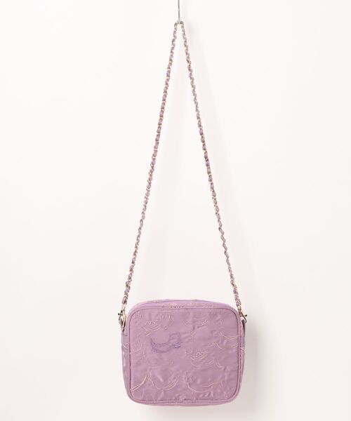 tsumori chisato CARRY（ツモリチサトキャリー）の「ショルダーバッグ　ツモリチサト　なみねこししゅう（ショルダーバッグ・レディース・ブラック/ラベンダー/グリーン・FREE）」の3枚目の写真