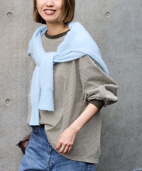 ≪追加≫ミジンボーダーロンT（Tシャツ/カットソー）｜FRAMeWORK