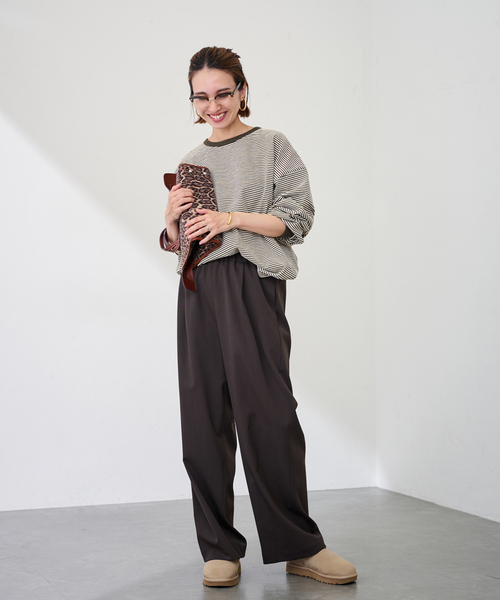 2025AWフレームワークFRAMeWORKミジンボーダーロンT完売グリーン フレームワーク FRAMeWORK ≪追加予約≫ミジンボーダーロンT