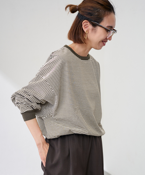 ≪追加≫ミジンボーダーロンT（Tシャツ/カットソー）｜FRAMeWORK