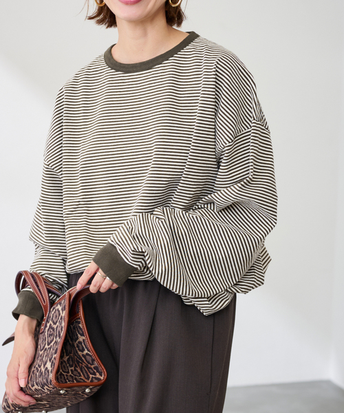 ≪追加≫ミジンボーダーロンT（Tシャツ/カットソー）｜FRAMeWORK