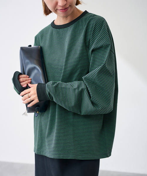 ≪追加≫ミジンボーダーロンT（Tシャツ/カットソー）｜FRAMeWORK