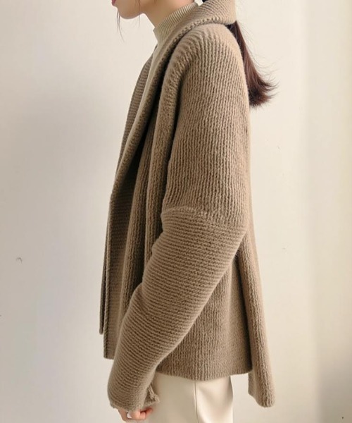 cammie(キャミー)の「ウエストリボン付きカーディガン(カーディガン/ボレロ・レディース・モカ/ブラック・F)」の12枚目の写真