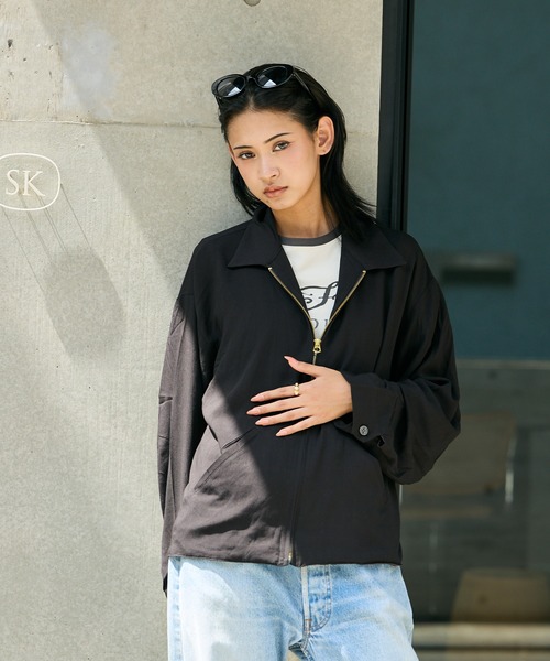 TOWNCRAFT(タウンクラフト)の「TOWNCRAFT/タウンクラフト 50S ROCKBILLY RAYON JACKET レーヨンジャケット 無地 オンブレチェック柄 ライトアウター メンズ レディース 2026年 夏 夏服 秋服(ブルゾン・メンズ・ブラック/グレー/グリーン・M/L)」の18枚目の写真