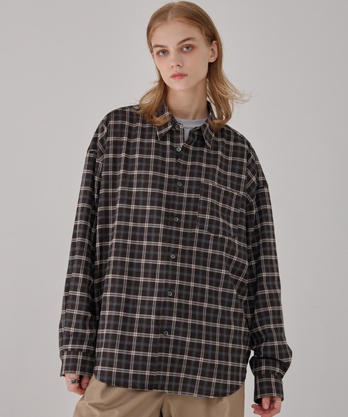 EMMA CLOTHES(エマクローズ)の「TRコンフォートリラックスレギュラーカラーチェックシャツ(シャツ/ブラウス・メンズ・ブラック/ワイン/ブラウン/ネイビー・L/M/S)」の11枚目の写真