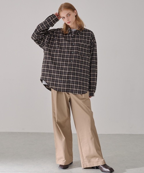 EMMA CLOTHES(エマクローズ)の「TRコンフォートリラックスレギュラーカラーチェックシャツ(シャツ/ブラウス・メンズ・ブラック/ワイン/ブラウン/ネイビー・L/M/S)」の12枚目の写真