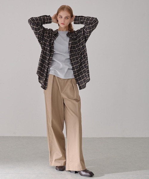 EMMA CLOTHES(エマクローズ)の「TRコンフォートリラックスレギュラーカラーチェックシャツ(シャツ/ブラウス・メンズ・ブラック/ワイン/ブラウン/ネイビー・L/M/S)」の18枚目の写真