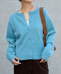 2WAYクルーネックモヘアタッチニットカーディガン