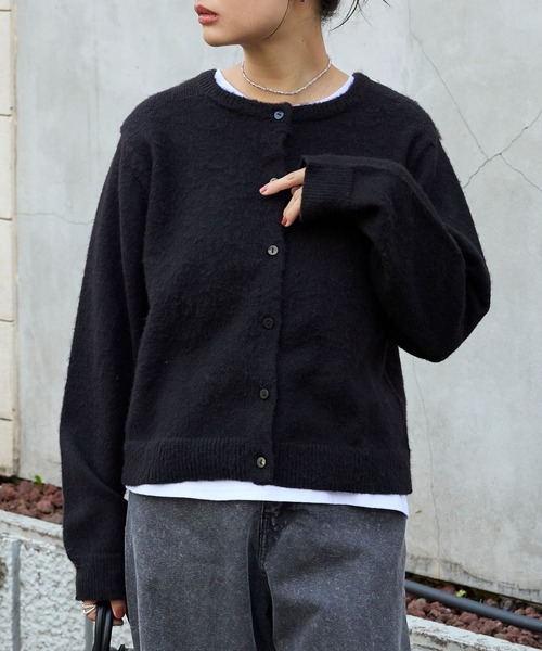 2WAYクルーネックモヘアタッチニットカーディガン MONO-MART│MONO