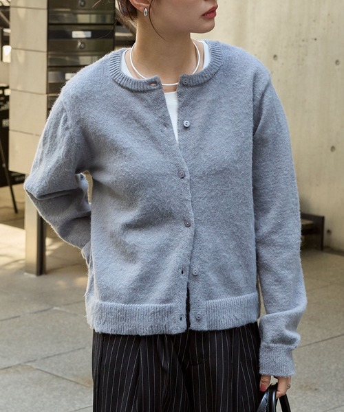 2WAYクルーネックモヘアタッチニットカーディガン MONO-MART│MONO