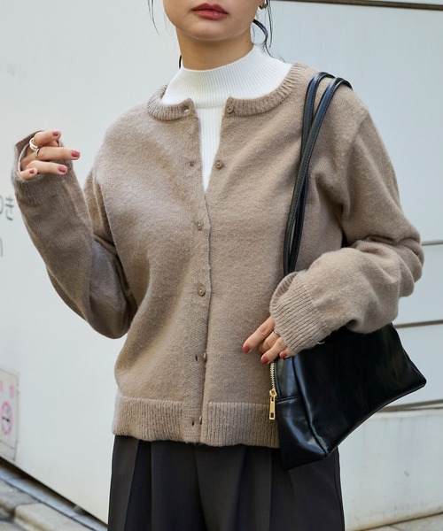 2WAYクルーネックモヘアタッチニットカーディガン MONO-MART│MONO