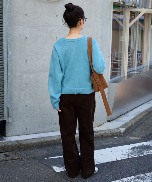 MONO-MART（モノマート）の「2WAYクルーネックモヘアタッチニットカーディガン（カーディガン/ボレロ・レディース・ネイビー/ブルー系/モカ/レッド系/ホワイト系/アイボリー/ブラック/ライトカーキ/グレー・FREE）」の14枚目の写真